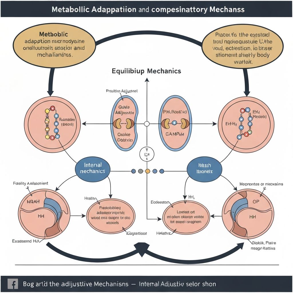 Scientific illustration of metabolic adaptation mechanisms