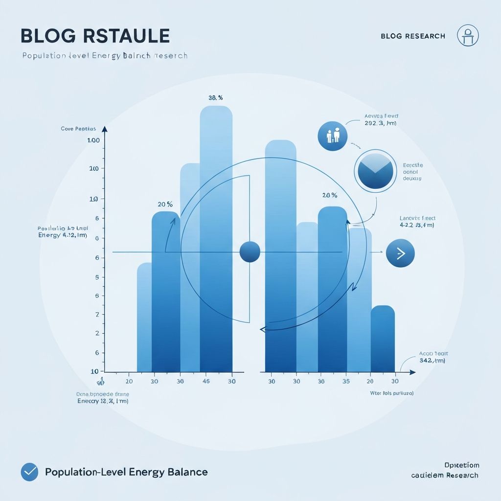 Scientific illustration representing population-level research data on energy balance